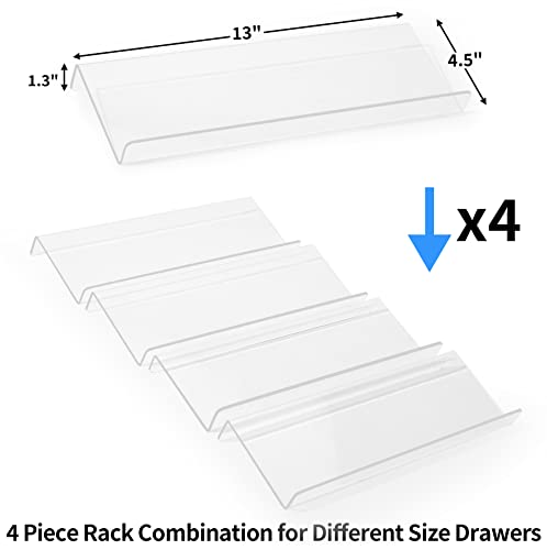 Clear Acrylic Spice Drawer Organizer (Transparent / 4 Pack)