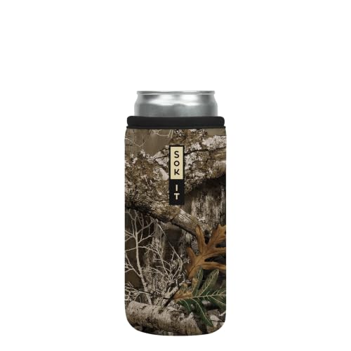 CanSok Sleeve for Beer & Soda Insulated Neoprene Cover (RealTree Edge Camouflage / 12oz Slim Can Sleeve)