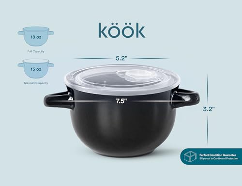 French Onion Soup Crocks with Lids & Handles (Black)