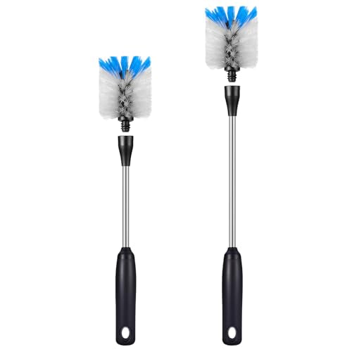 Stainless Steel Bottle Brush with Replaceable Head (White / 13-15 Inch (Pack of 2))