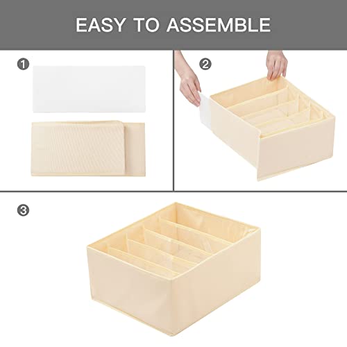 Jeans Pants Organizer for Closet (Beige / 5 Grids)