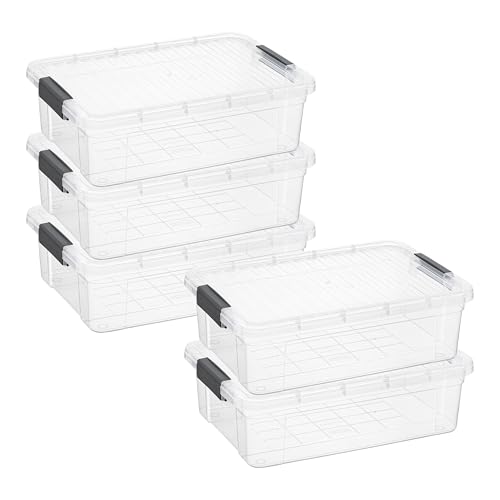 13.7 Quart Clear Plastic Storage Bin with Lid (13.7 Qt)