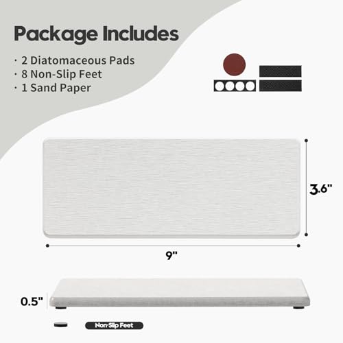 2PCS Beige Bathroom Sink Vanity Trays (2 Pack - Pearl Gray / 9" x 3.5")