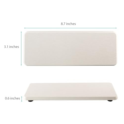 2Pcs Stone Soap Trays Water Absorbing Diatomite Coaster (White / 8.7" x 3.2")