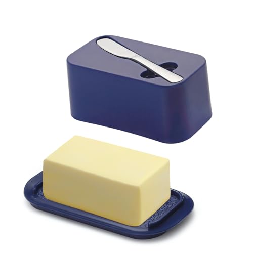 Butter Dish with Lid for Countertop and Refrigerator Door Shelf with Butter Spreader Knife