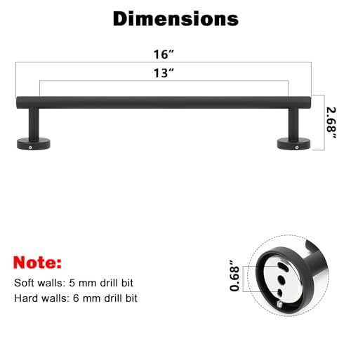 Bath Towel Bar (Matte Black / 16 Inch)