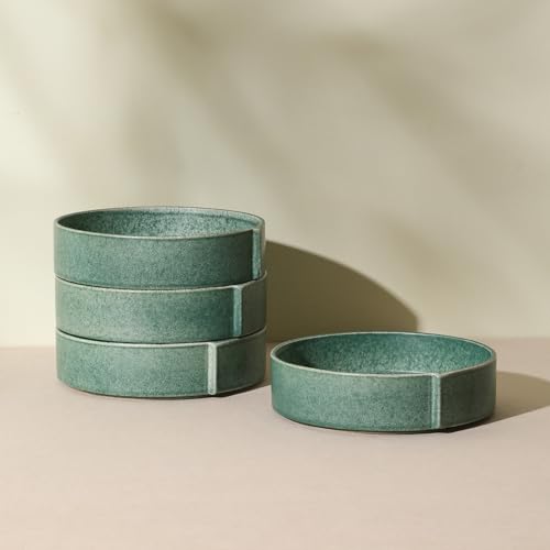 Bao 4 Piece Pasta Bowl Set Stoneware (Green / 4-Piece - Pasta Bowl)
