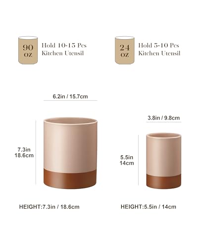 Utensil Holder (Khaki Pink / 7.3"+5.5" (Set of 2))