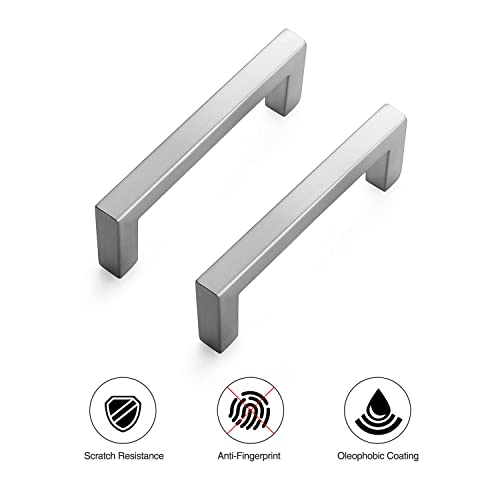 Brushed Nickel Cabinet Handles Solid Cabinet Pulls 3 Inch 30 Pack (Brushed Nickel / Flat Black 3'' Hole Center)