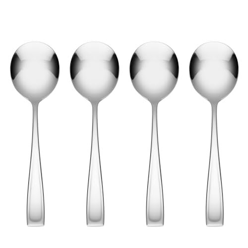 Moda Soup Spoons Silverware Set for 4 (Soup Spoons, 4-Piece Set)