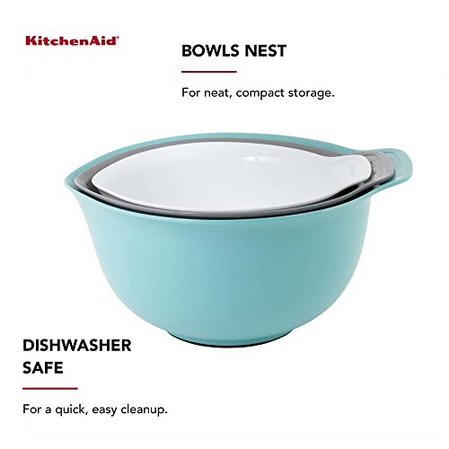 Universal Nesting Plastic Mixing Bowls (Aqua Sky White Gray / Set of 3)