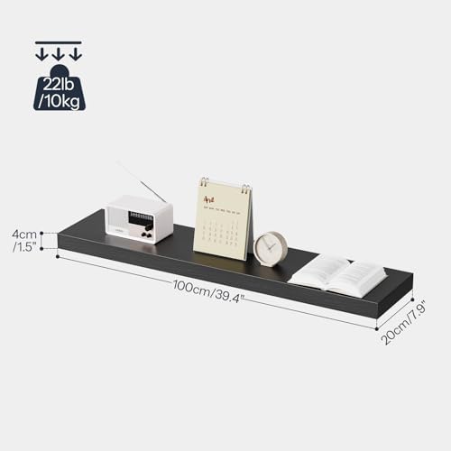 Floating Shelves for Wall (Black / 39.4 Inches)