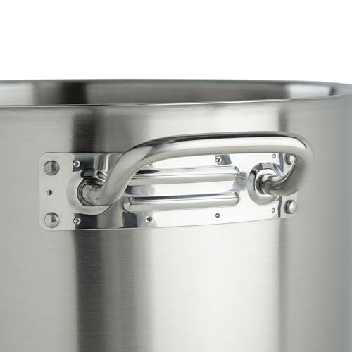 Silver 32 qt Stainless Steel Stock Pot with Cover (33.8 Quarts / Pot With Cover)