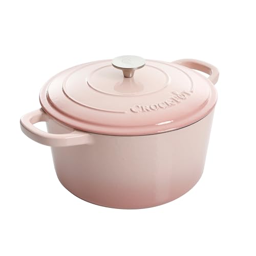 Artisan Round Enameled Cast Iron Dutch Oven (Blush Pink / 7-Quart)