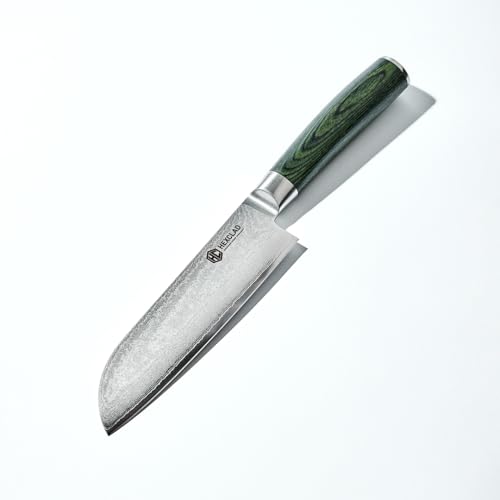 7" Japanese Damascus Stainless Steel Santoku Knife (7-Inch Santoku Knife)