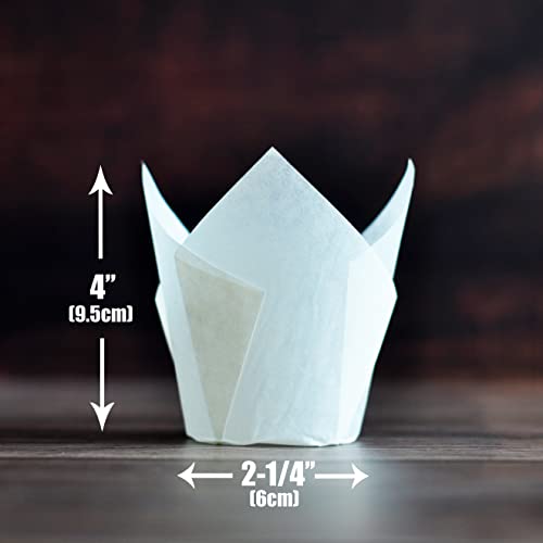 500 pcs Large size White Tulip Baking Cups 2 (White)