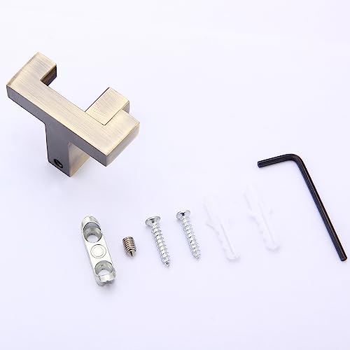 5 Pack Heavy Duty Coat Hook Wall Mount with Screw Retro Double Coat Hook Utility Hook for Coats (Brown)