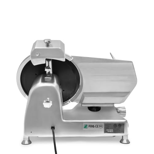 Professional 420W 12" Meat Slicer MS (Polished Silver Black)