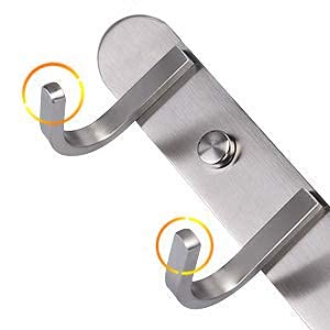 Coat Hook Rack Brushed Nickel (3 Hooks)