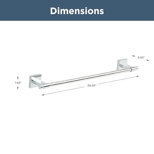 Maxted (1-Pack) 18" Towel Rack for Bathroom, Polished Chrome Towel Bar for Bathroom Wall Kitchen Towel Holder Rod Wall Mounted Bathroom Accessories MAX18-PC (18 inch / Polished Chrome)