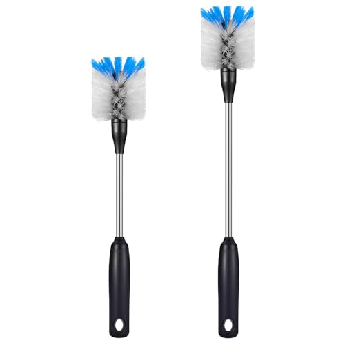 Stainless Steel Bottle Brush with Replaceable Head (White / 13-15 Inch (Pack of 2))
