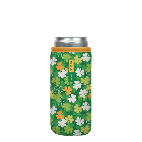 CanSok Sleeve for Beer & Soda Insulated Neoprene Cover (Luck of the Shamrock / 12oz Slim Can Sleeve)