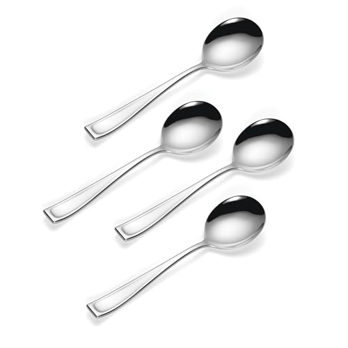 Moda Soup Spoons Silverware Set for 4 (Soup Spoons, 4-Piece Set)