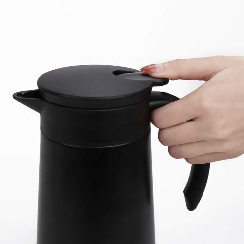 28oz Small Coffee Carafe Insulated Coffee Pot (Silver, Black)