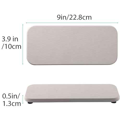 2Pcs Stone Soap Trays Water Absorbing Diatomite Coaster (White / 9.0" x 3.9")