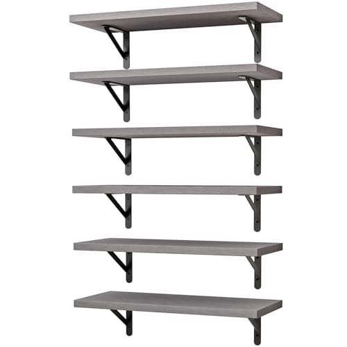 16.5in Floating Shelves for Wall Home Decor (Grey / 16.5 x 6.1 x 0.59 inches)