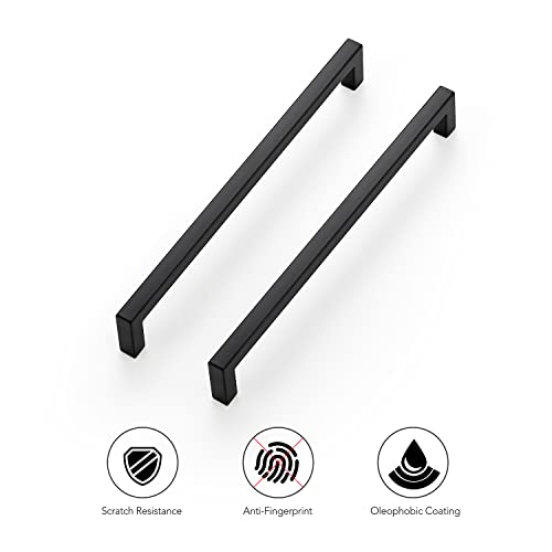 Matte Black Cabinet Handles Solid Cabinet Pulls 7 (Black / Flat Black 7-1/2'' Hole Center)