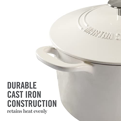 Gatwick 7 Quart Enamel Cast Iron Dutch Oven (Linen w/ Silver Knob / 7-Quart)
