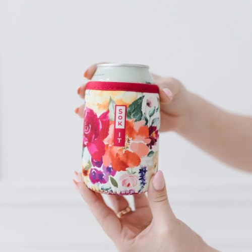 CanSok Sleeve for Beer & Soda Insulated Neoprene Cover (Blooming Bright / 12oz Can Sleeve)