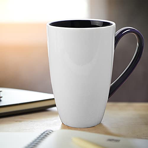 Porcelain Tea Mug with Infuser and Lid (navy and white)