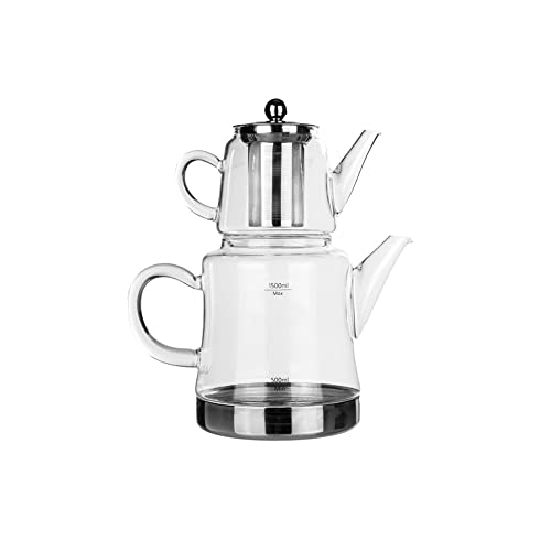 Dora Glass Teapot (Medium / Silver Transparent)