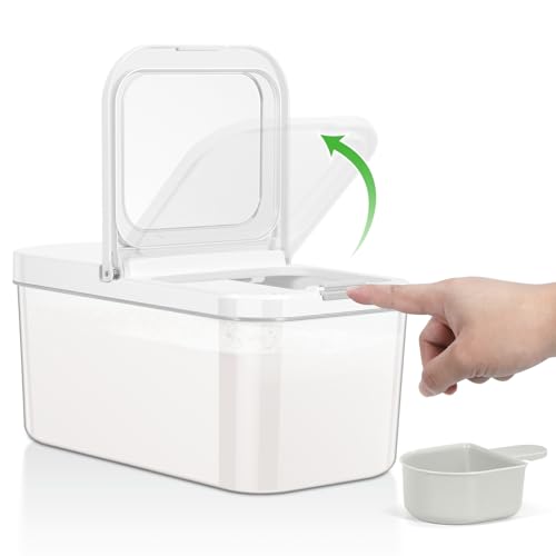 12 Lbs Rice Flour Sugar Storage Containers Dry Food Holder with Flip (6.5Qt-Rectangle)