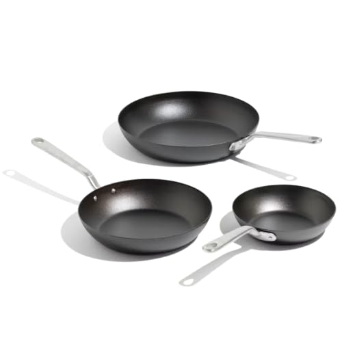 Cookware 3 Piece (3 Piece Set Seasoned Carbon Steel Pan)