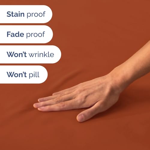 Short Queen Size 4 Piece Bed Sheet Set (26 - Terracotta / Short Queen)
