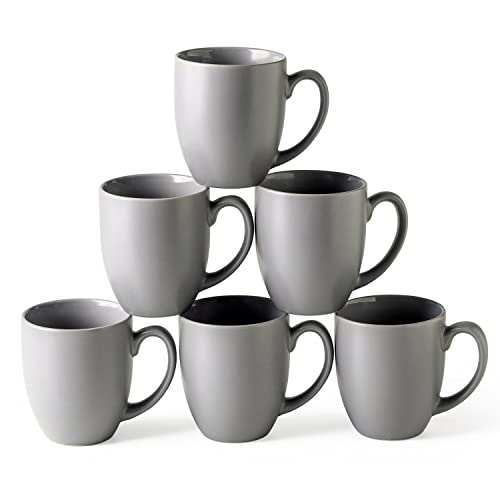 16 oz Coffee Mugs Set of 6 (Matte Gray)