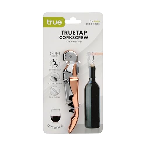 Truetap Double Hinged Waiter's Corkscrew Wine Opener (Rose Gold)