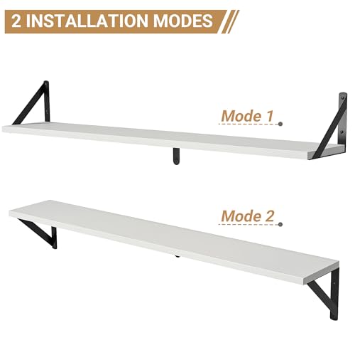 Floating Shelves for Wall (White / 31.5"W x 5.9"D x 5.4"H,Set of 3)