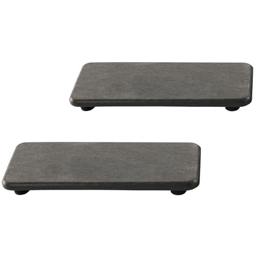 2Pcs Stone Soap Trays Water Absorbing Diatomite Coaster (Dark Gray / 6.3" x 3.2")