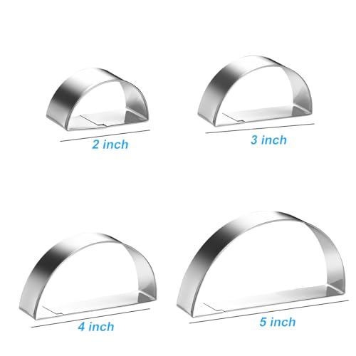 Half Circle Semicircle Cookie Cutter Set 4 Sizes 5 Inch (Half Circle)