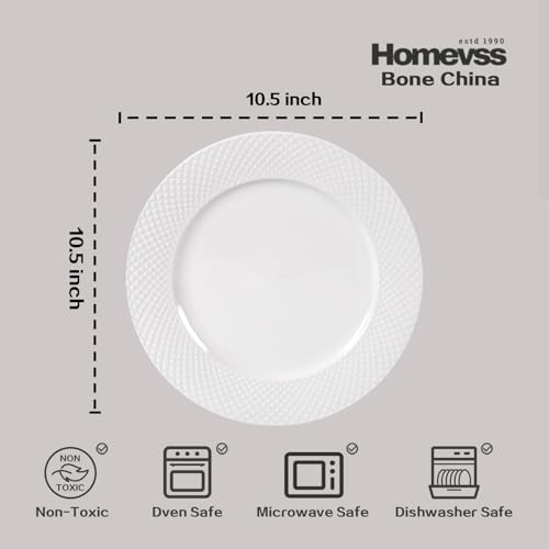 HomeVss New Bone China Dinnerware Set (Diamond / Service for 8 - 48pc Set)