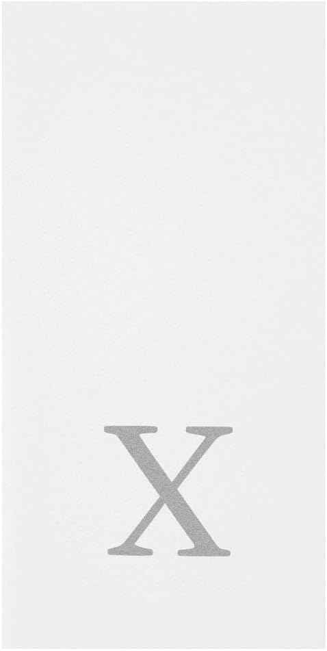 Luxenap 15.8 X 7.9 Inch Linen-Feel Guest Towels, 2000 Lettered Hand Towels - Silver Letter 'X', Sans Serif Font, White Paper Dinner Napkins, airlaid, For Restrooms And Tables - Restaurantware