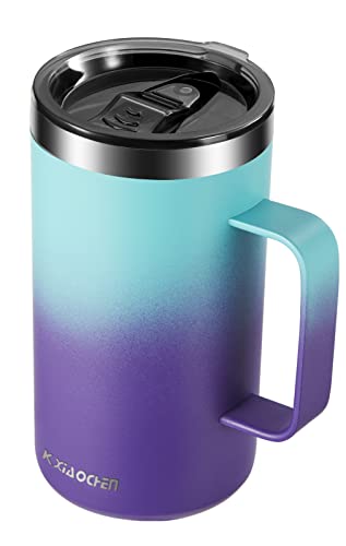 20 oz Insulated Coffee Mug (A1.Green Purple / 20 ounces (1 pack))
