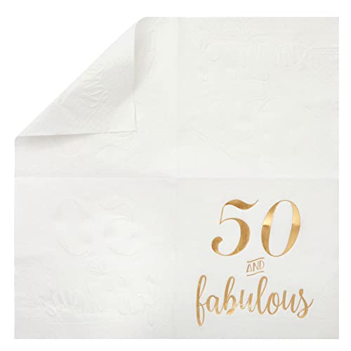 50th Birthday Napkins for Women (50 Pack)