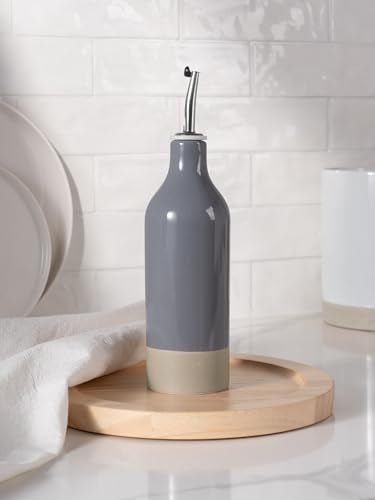 16oz Ceramic Oil Dispenser Bottle (Dark Gray / 1 Piece (Milkyway))