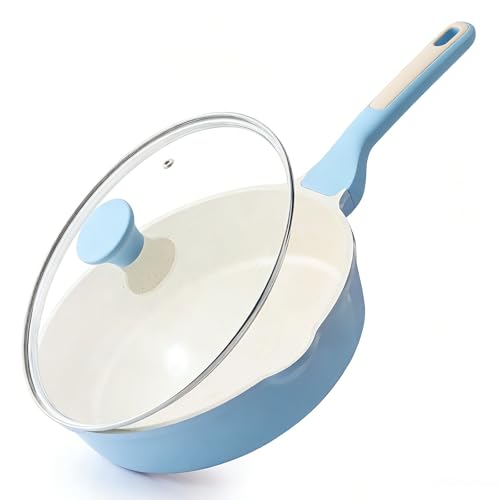 Nonstick Ceramic Saute Pan 10 (Glicer Blue / 10-inch/3.5QT)