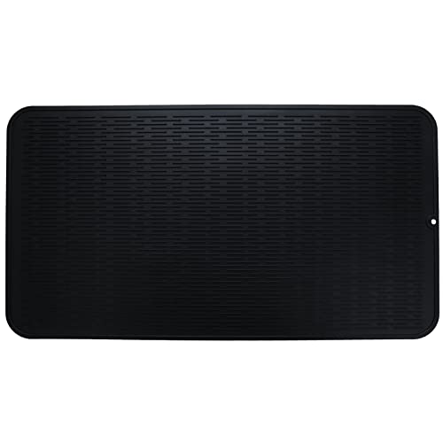 Silicone Dish Drying Mat for Multiple Usage (Black / 32"L x 18"W)